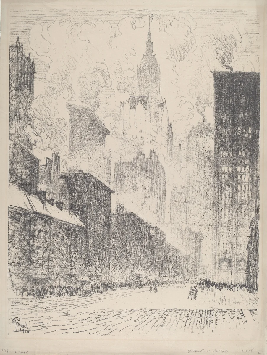From Fulton Street by Joseph Pennell, print, 1910