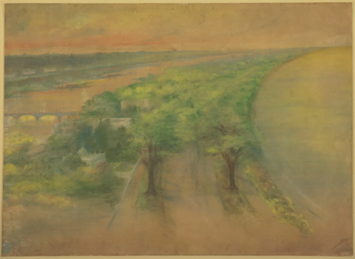 Plate 50 A from Plan of Chicago 1909: Chicago. View of the Proposed Park on the South Shore Looking Northwest Towards the City. by Daniel Hudson Burnham
Edward Herbert Bennett
Paul C. Lautrup, drawing, 1896