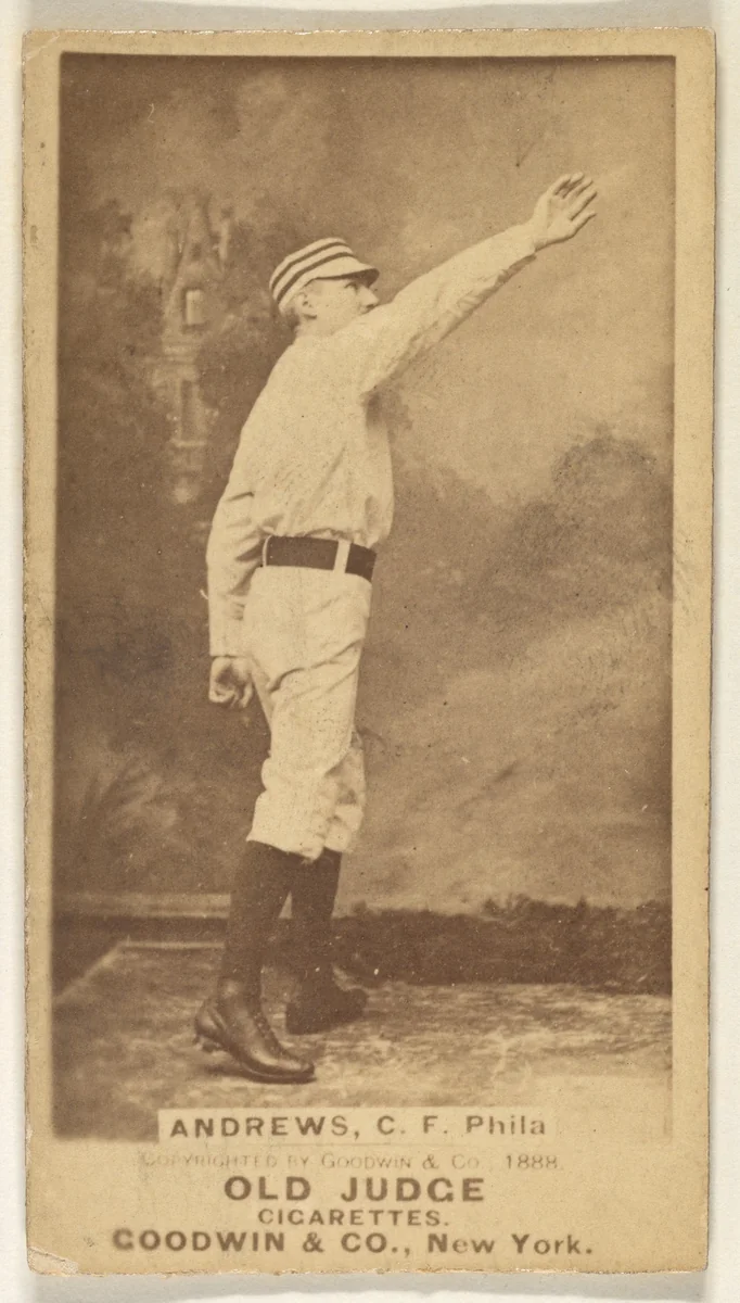 George Edward "Ed" Andrews, Center Field, Philadelphia, from the Old Judge series (N172) for Old Judge Cigarettes by Goodwin & Company, photograph, 1888