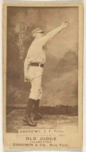 George Edward "Ed" Andrews, Center Field, Philadelphia, from the Old Judge series (N172) for Old Judge Cigarettes by Goodwin & Company, photograph, 1888