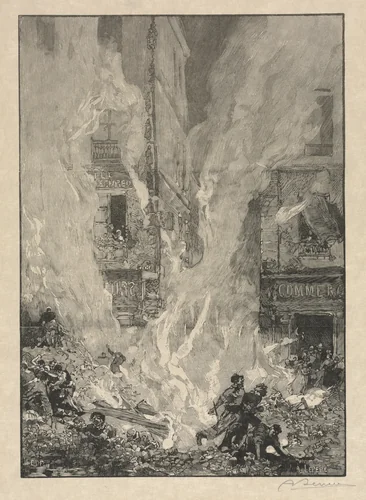 City Fire by Auguste Louis Lepère, print, 1870-1918