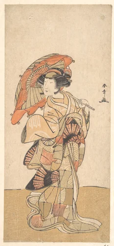 The First Nakamura Tomijuro as a Woman Dancer by Katsukawa Shunshô (勝川春章), print, 1778