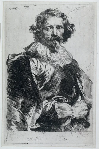 Portret van Lucas Vorsterman I by Anthony van Dyck, print, 1630-1632