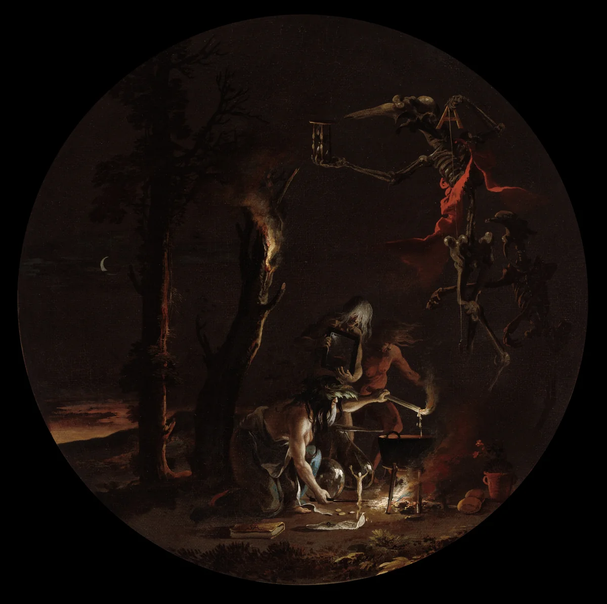Scenes of Witchcraft: Evening by Salvator Rosa, painting, 1640-1654