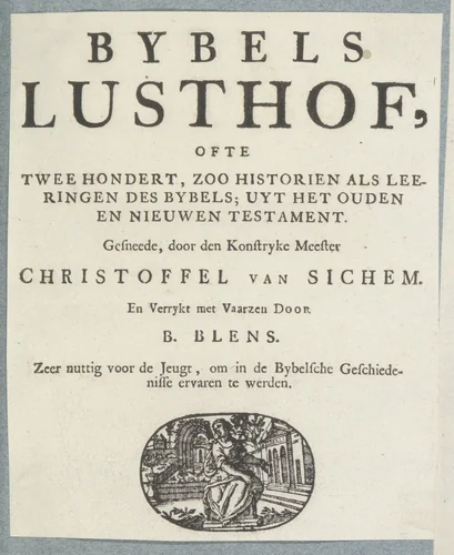 Titelvignet met vrouw (Maria?) by anonymous, book, 1646