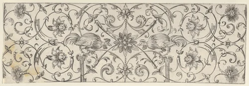 Plate 4, from "Friezes with Birds, Flowers and Meandering Wreaths and Scrolls" by Theodor Bang, print, 1600-1617