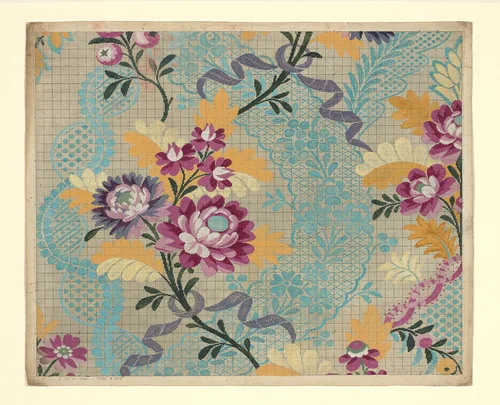 Mise-en-carte (Point-paper) by Germain Frères, textile, 1760-1790