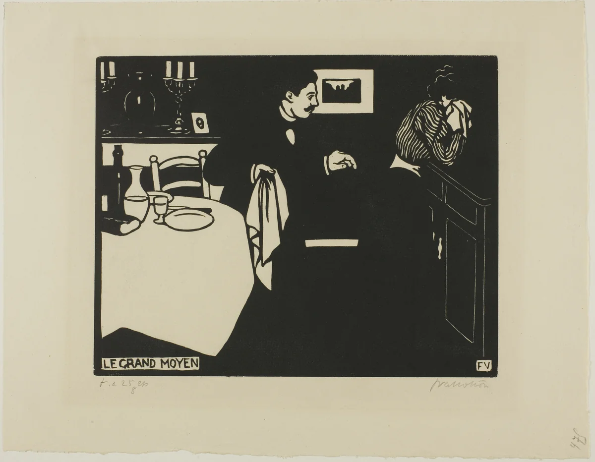 Extreme Measure, plate six from Intimacies by Félix Edouard Vallotton, print, 1898