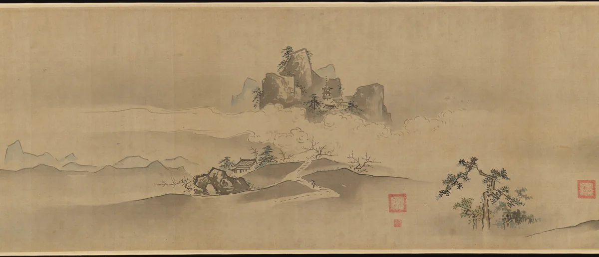 Eight Views of the Xiao and Xiang Rivers by Kano Tsunenobu, painting, 1667-1713