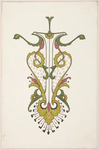 Design drawing by Christopher Dresser, drawing, 1878-1888