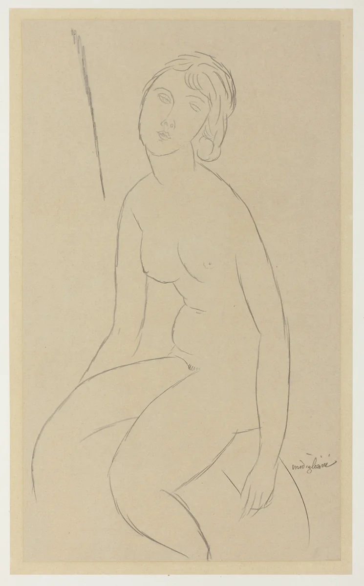 Seated Nude by Amedeo Modigliani, drawing, 1918