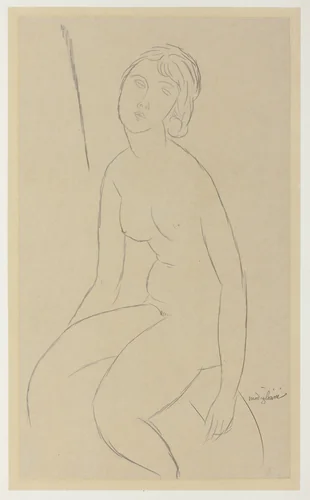 Seated Nude by Amedeo Modigliani, drawing, 1918