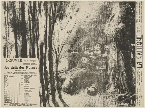 Program for Au-dela des Forces by Édouard Vuillard, print, 1897
