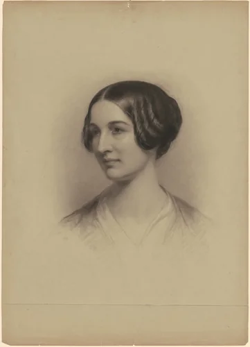 Head of a Woman by Seth Wells Cheney, drawing, 1840-1854