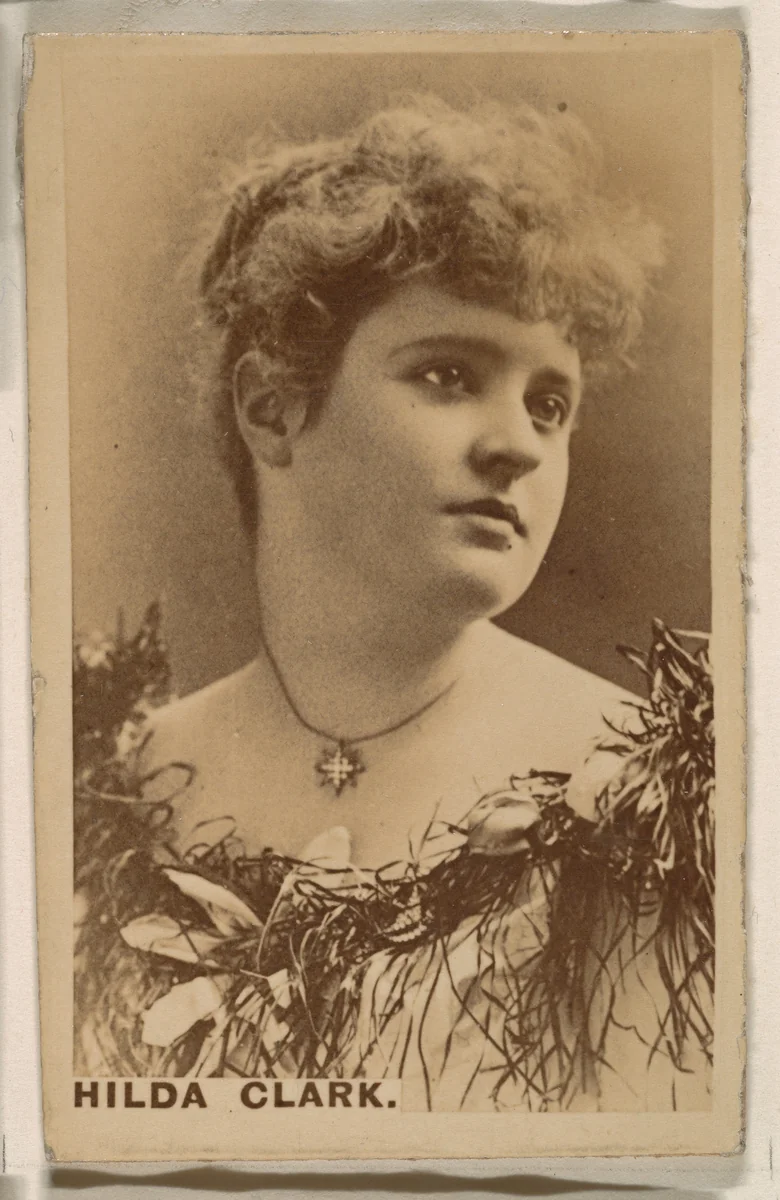 Hilda Clark, from the Actresses series (N246), Type 1, issued by Kinney Brothers to promote Sporting Extra Cigarettes by Kinney Brothers Tobacco Company, photograph, 1888-1892