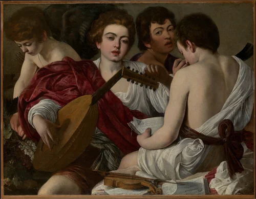 The Musicians by Caravaggio, painting, 1597