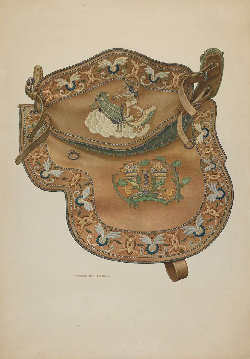 Saddle by Rose Campbell-Gerke, index of american design, 1935-1942