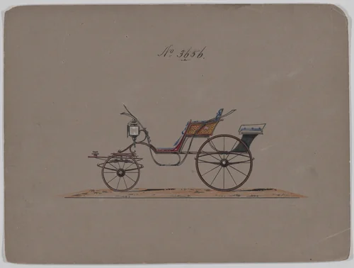 Design for Pony Phaeton, no. 3656 by Brewster & Co., drawing, 1881