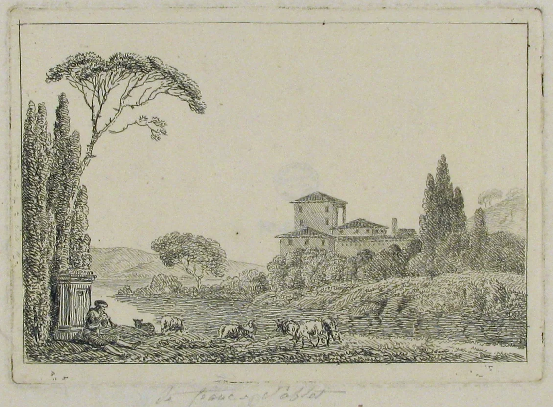 Landscape by François Jean Sablet, print, 1755-1819