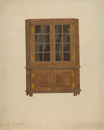 Corner Cupboard by Edward A. Darby, index of american design, 1935-1942