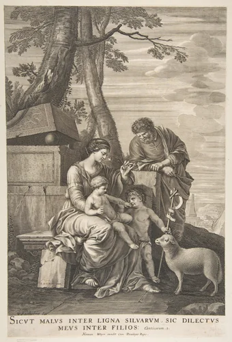 Holy Family with St. John by William Faithorne, print, 1655-1672