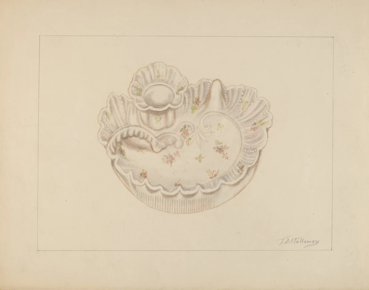 Candle Holder by Thomas Holloway, index of american design, 1937