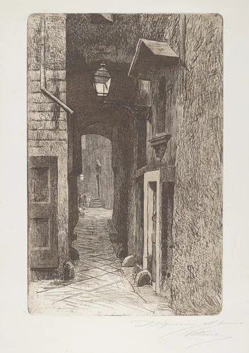 Via de' Cavalieri by Telemaco Signorini, print, 1886