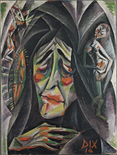 The Nun by Otto Dix, painting, 1914