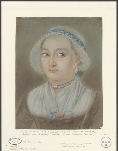 Portret van een onbekende vrouw, mogelijk Antoinette Metayer by anonymous, drawing, 1747-1788