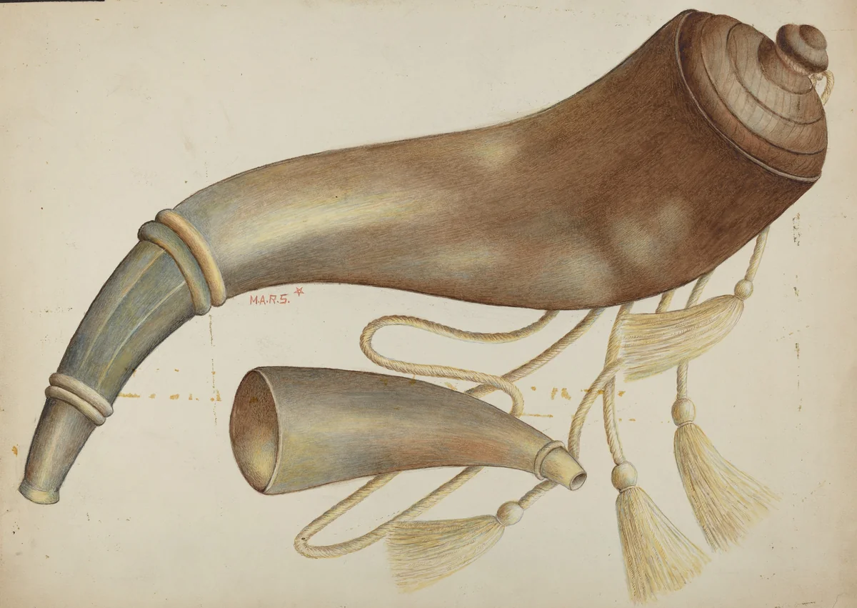 Powder Horn by Margaret Stottlemeyer, index of american design, 1937