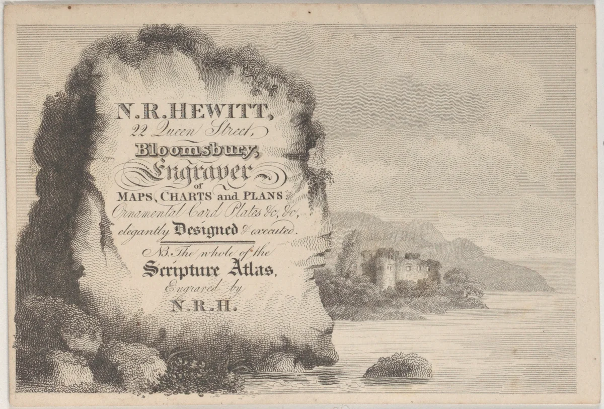 Trade Card for N. R. Hewitt, Engraver by anonymous, print, 1800-1900