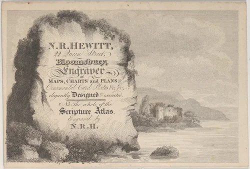 Trade Card for N. R. Hewitt, Engraver by anonymous, print, 1800-1900