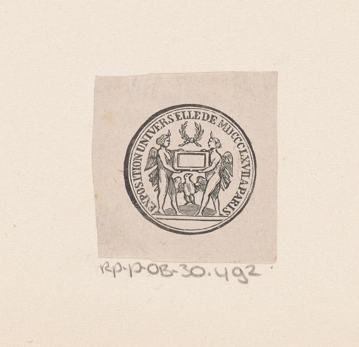 Penning ter gelegenheid van een tentoonstelling te Parijs by Isaac Weissenbruch, print, 1867-1869