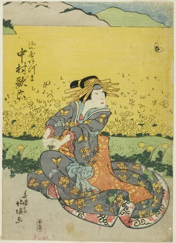The Actor Nakamura Karoku I as Fujiya Azuma by Shunshosai Hokucho, print, 1827