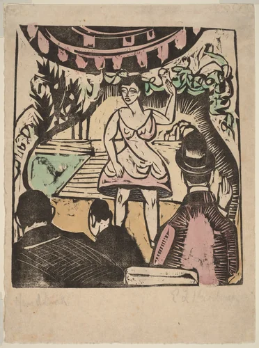 Little Variety Act with Singer by Ernst Ludwig Kirchner, print, 1904-1914