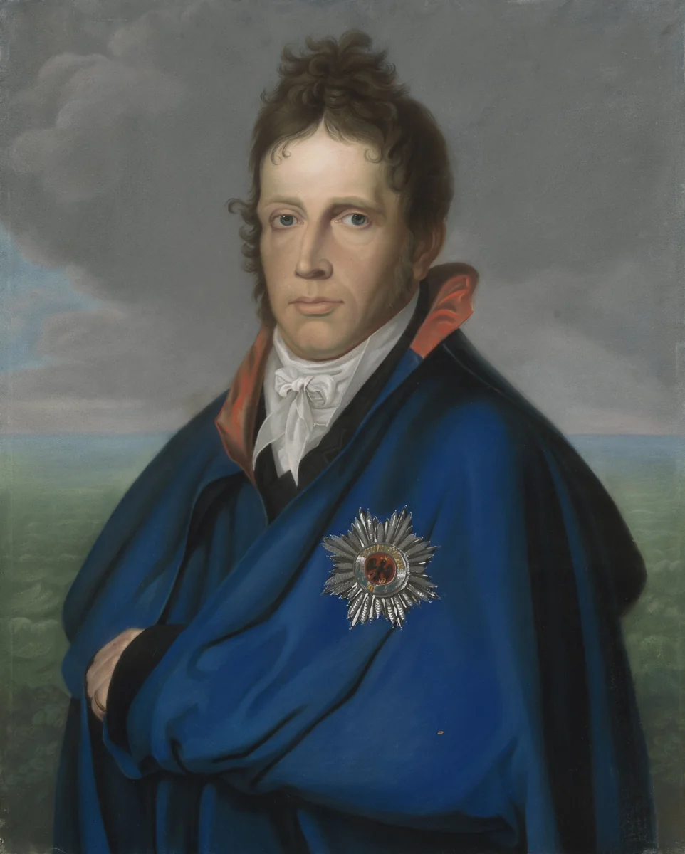 Willem Frederik (1772-1843), erfprins van Oranje-Nassau. Later koning Willem I. Genaamd 'Het mantelportret' by anonymous, drawing, 1805-1810