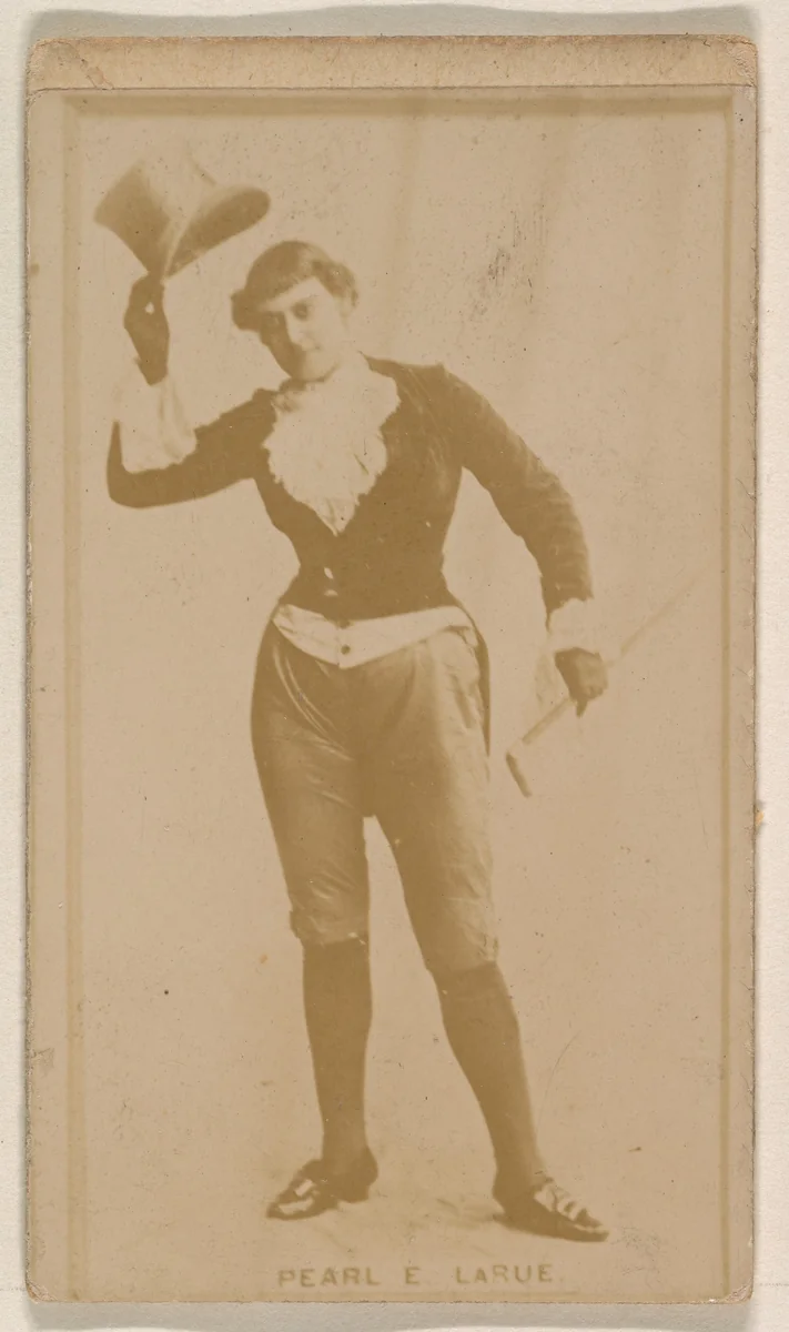 Pearl E. Larue, from the Actresses series (N245) issued by Kinney Brothers to promote Sweet Caporal Cigarettes by Kinney Brothers Tobacco Company, photograph, 1890