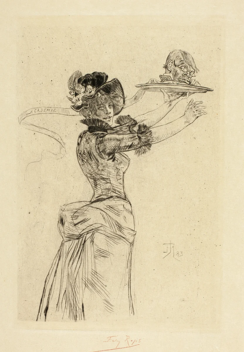 Modernity by Félicien Rops, print, 1883