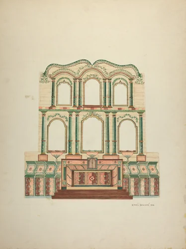 Reredos-Mission San Juan Bautista by Ethel Dougan, index of american design, 1938