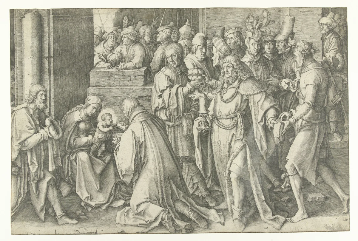 De aanbidding der koningen by Unknown, print, 1513