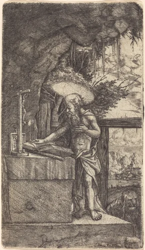 Saint Jerome Reading by Albrecht Altdorfer, print, 1515-1520