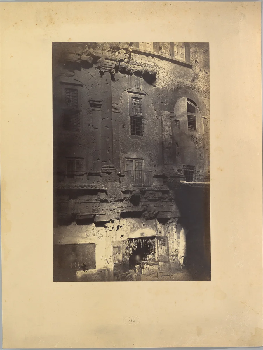 The Theater of Marcellus, from the Piazza Montanara by Robert Macpherson, photograph, 1858