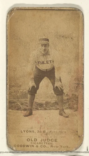 Lyons, 3rd Base, Philadelphia Athletics, from the Old Judge series (N172) for Old Judge Cigarettes by Goodwin & Company, photograph, 1888