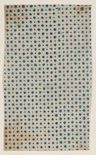 Sheet with dot and star design by anonymous, print, 1800-1900