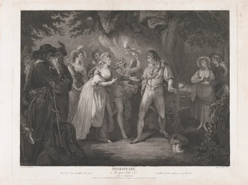 "To you I give myself, for I am yours" (Shakespeare, As You Like It, Act 5, Scene 4) by Peter Simon, print, 1792