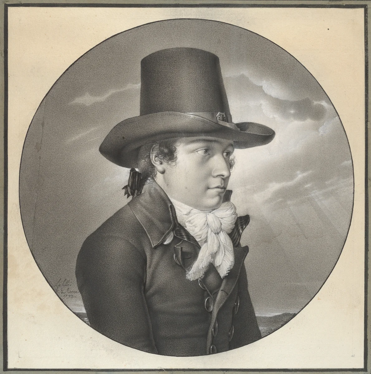 Portrait of a Man by Louis Lafitte, drawing, 1793