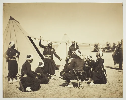 Zouave Storyteller (Le recit) by Gustave Le Gray, photograph, 1857