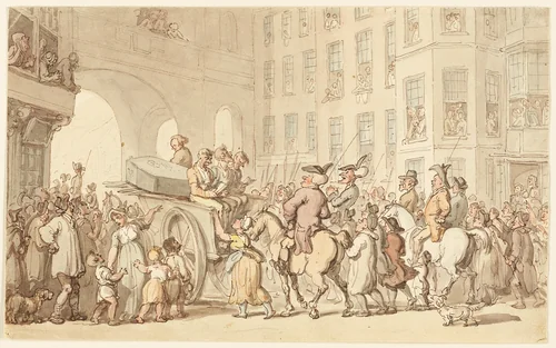 London Scene: Malefactors on Their Way to Tyburn by Thomas Rowlandson, painting, 1776-1827