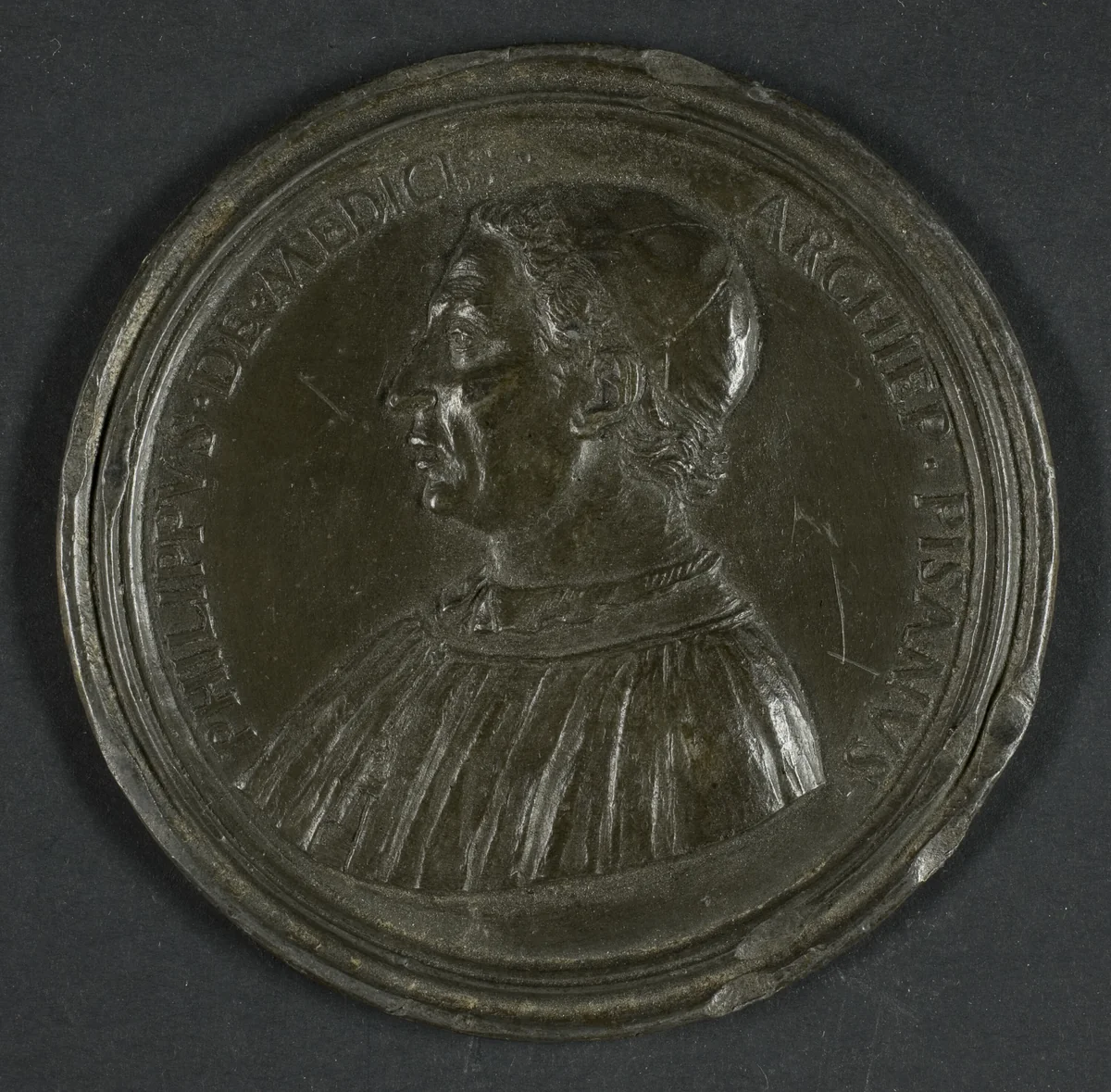 Medal Depicting Filippo de' Medici (died 1474) by Antonio Francesco Selvi, metalwork, 1739