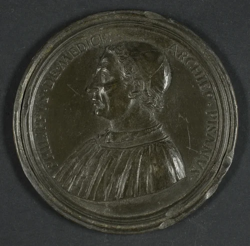 Medal Depicting Filippo de' Medici (died 1474) by Antonio Francesco Selvi, metalwork, 1739